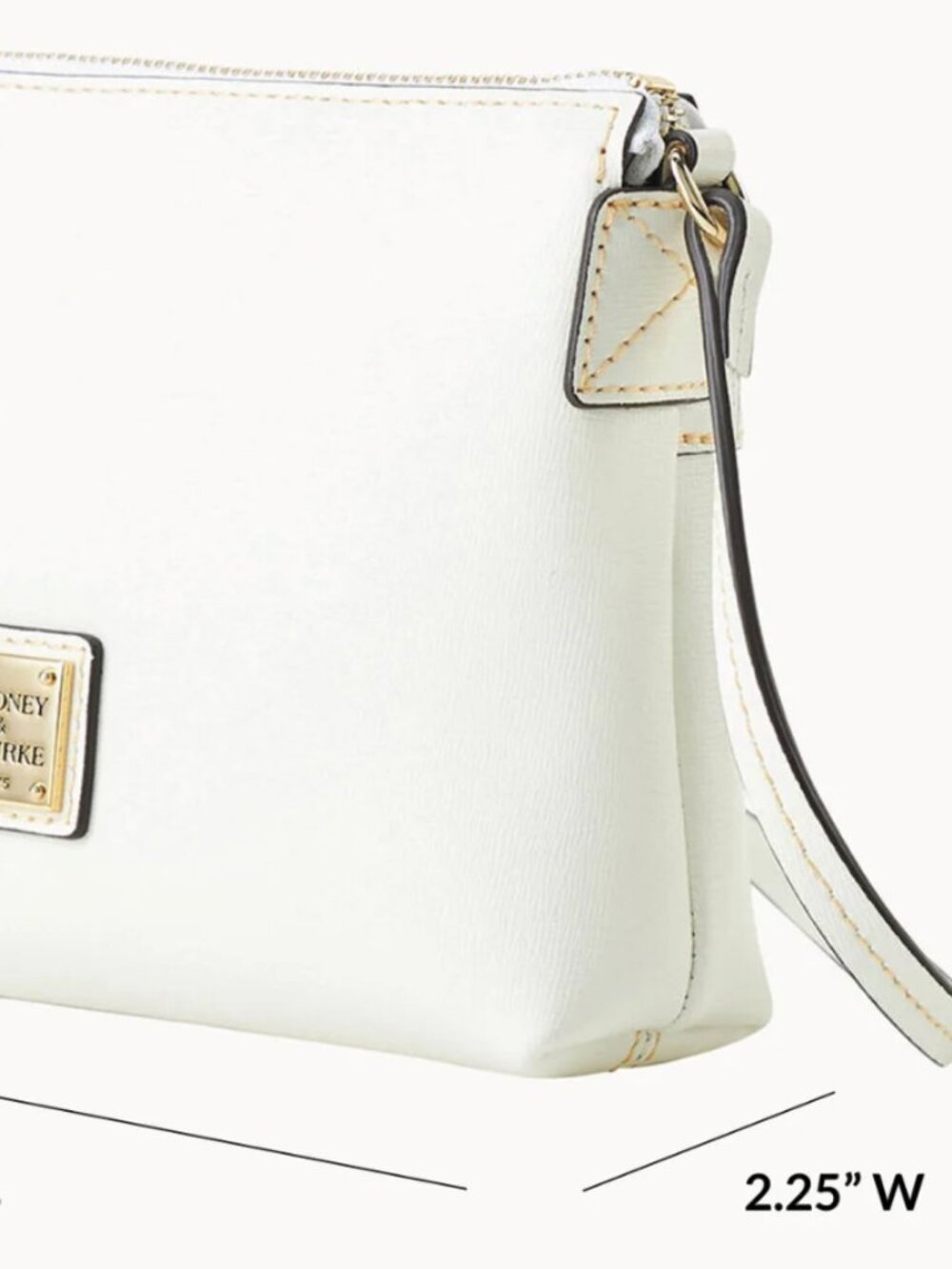NWT Dooney & Bourke Off-White Crossbody Bag with Gold Accents - Picture 3 of 6